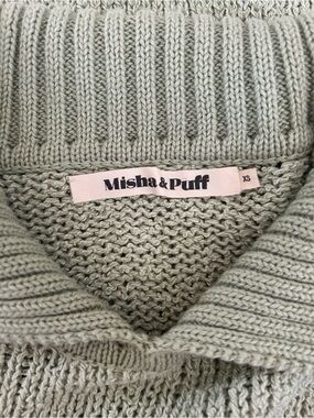 Misha And Puff Sage V-Neck Knit Sweater